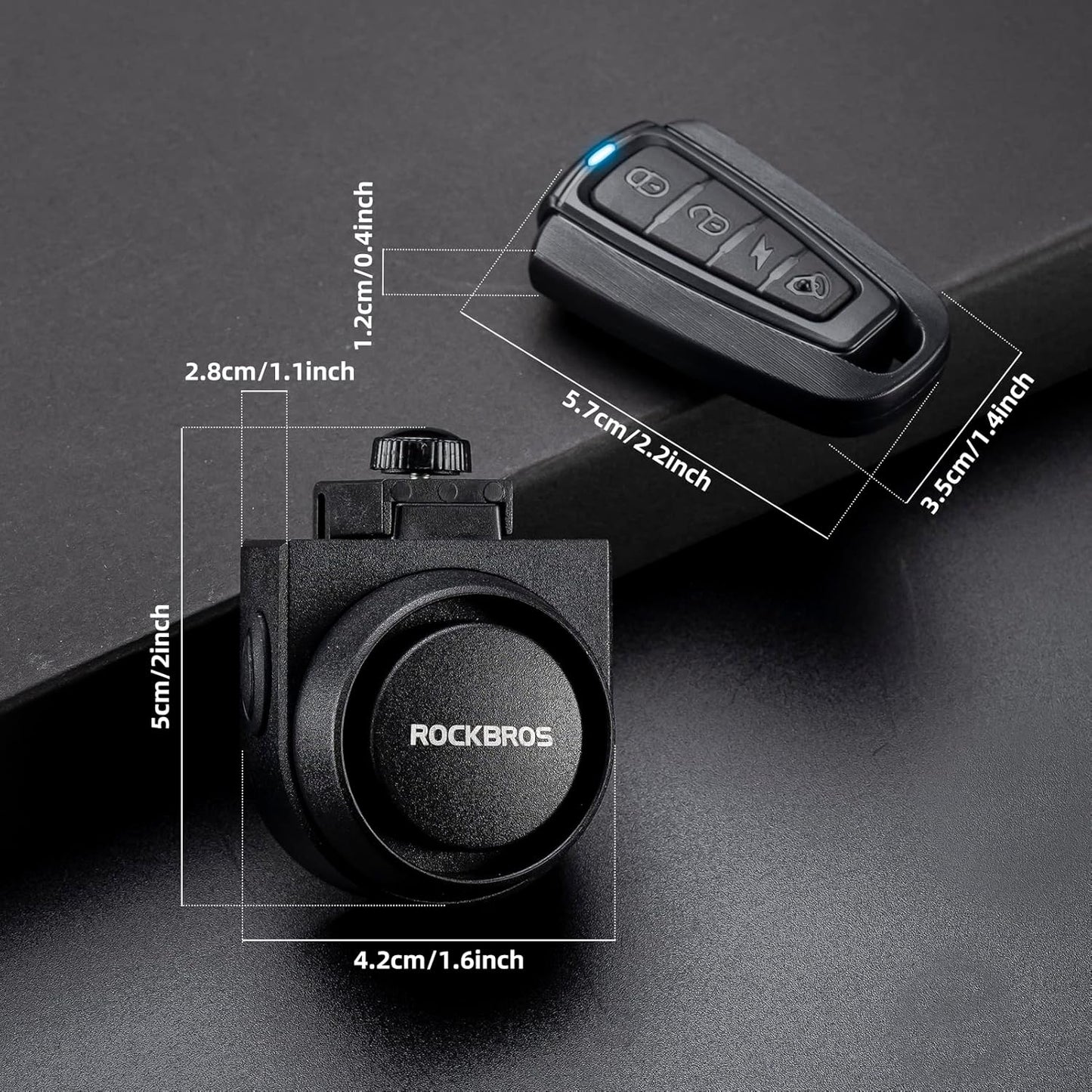 ROCKBROS 115dB Bike Alarm Vibration Motion Sensor