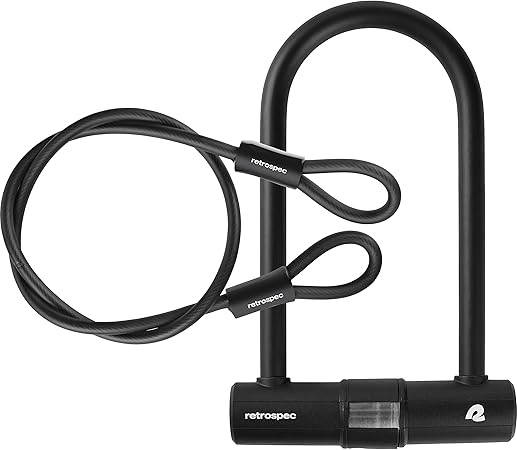 Retrospec Lookout U-Lock Bike Lock with 4Ft Security Cable