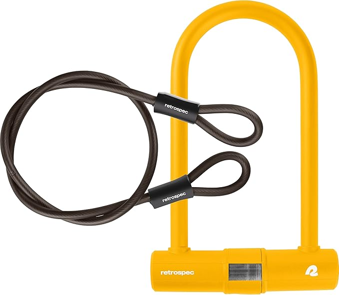 Retrospec Lookout U-Lock Bike Lock with 4Ft Security Cable