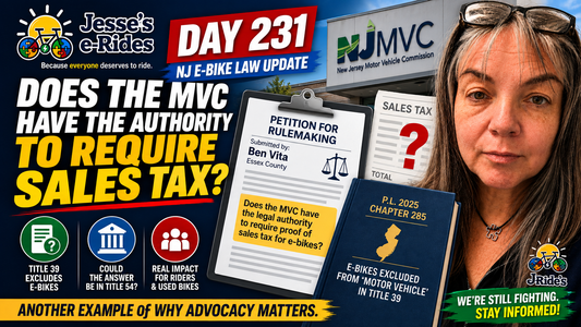 The NJ E-Bike Law: Day 231 – MVC Is Being Asked to Explain Its Sales Tax Rules