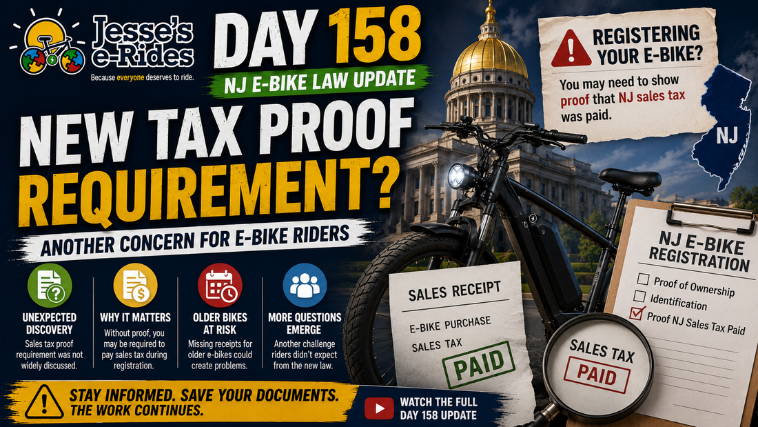 The NJ E-Bike Law: Day 158 – Unexpected Sales Tax Requirement Raises New Concerns