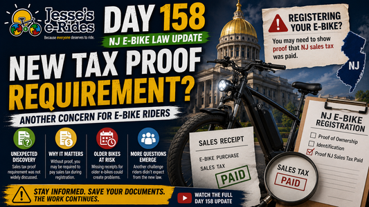 The NJ E-Bike Law: Day 158 – Unexpected Sales Tax Requirement Raises New Concerns