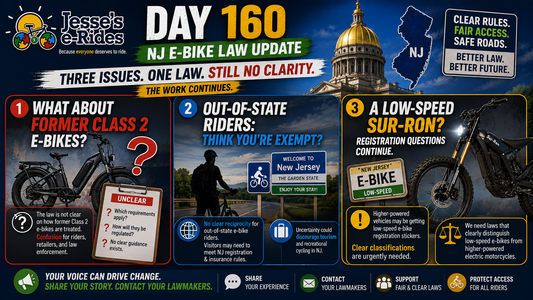 The NJ E-Bike Law: Day 160 – Class 2 Questions, Out-of-State Riders, and Registration Concerns