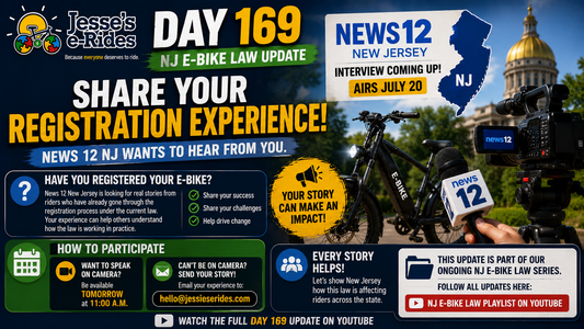 The NJ E-Bike Law: Day 169 – News 12 Wants to Hear from Registered E-Bike Owners