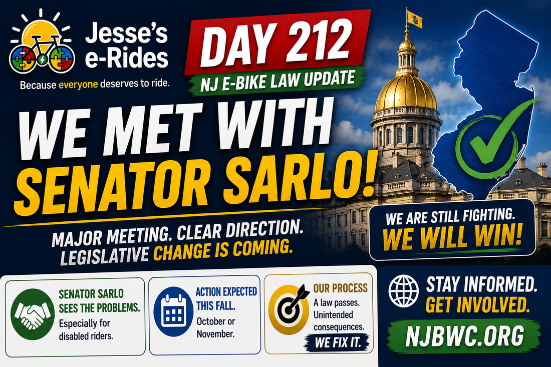 The NJ E-Bike Law: Day 212 – We Met With Senator Sarlo