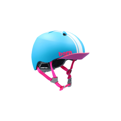Bern Nina DVRT Youth Bike Helmet in Matte Glacier Racing Stripe, primary view
