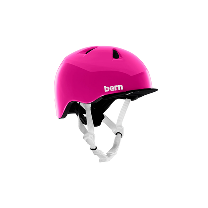 Bern Tigre Youth Bike Helmet in Gloss Pink, primary view
