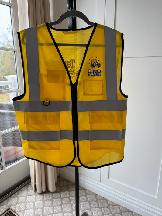 Jesse’s e-Rides Adult High-Visibility Safety Vest with “I Have Autism. Please be Patient.” Patch - Ride Bright, Stay Seen!