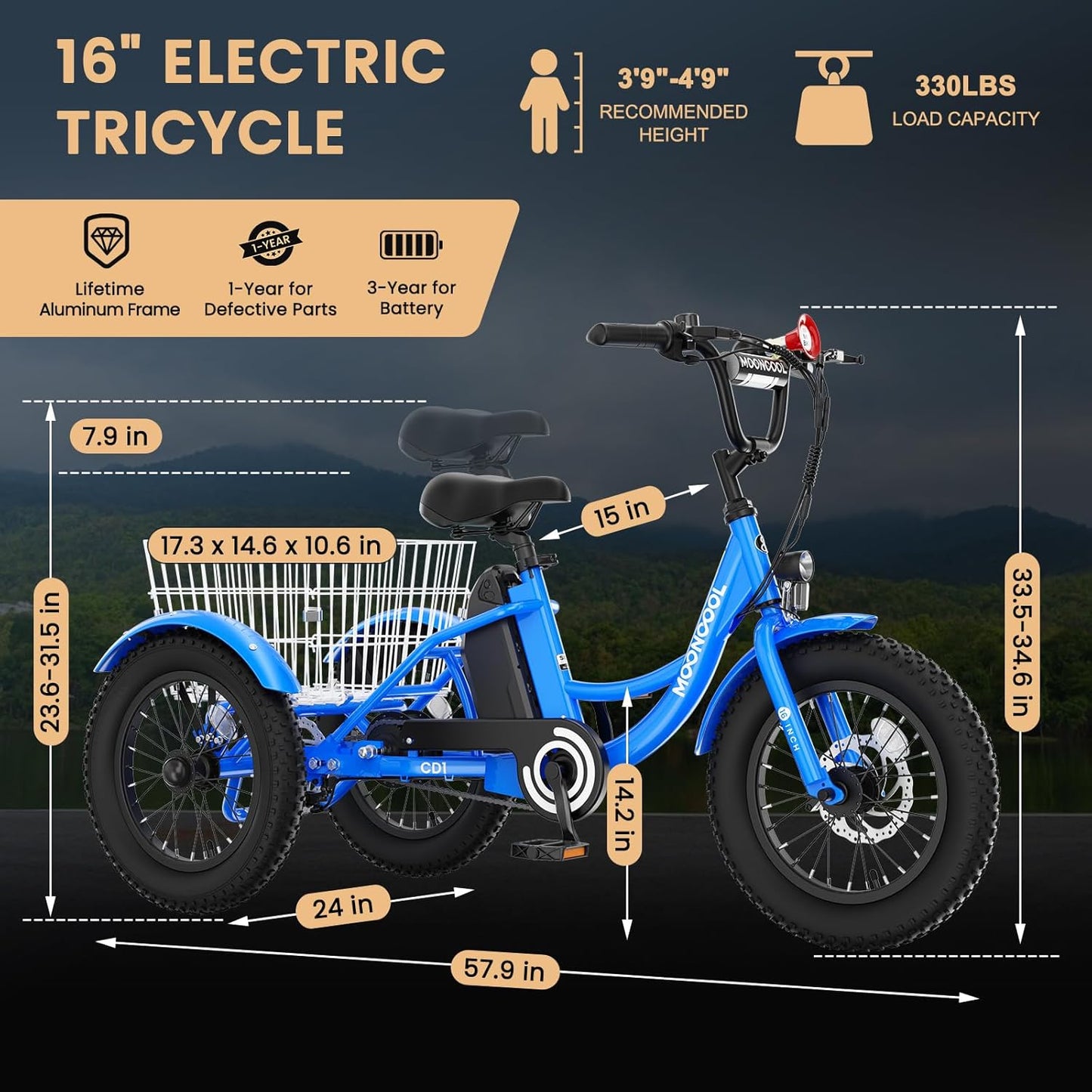 Mooncool CD1 Electric Youth Trike