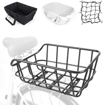 SAMRELAX Rear Bike Basket with Cover