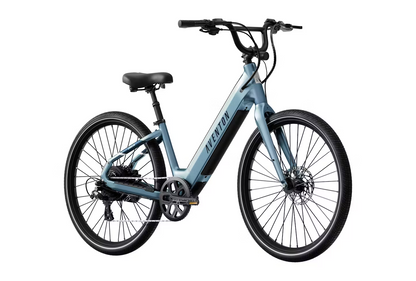 Aventon Pace 4 Step-Through Blue Steel - three-quarter front