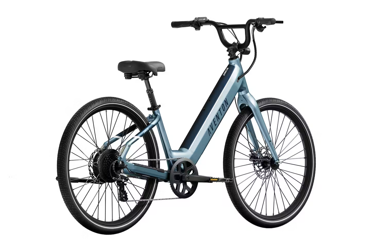 Aventon Pace 4 Step-Through Blue Steel - rear view