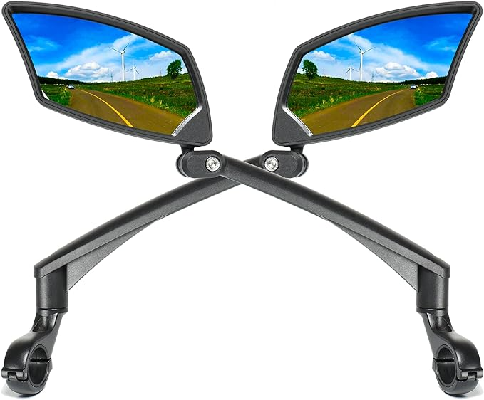 BriskMore Handlebar Bike Mirrors – Glass Lens (Set of 2)