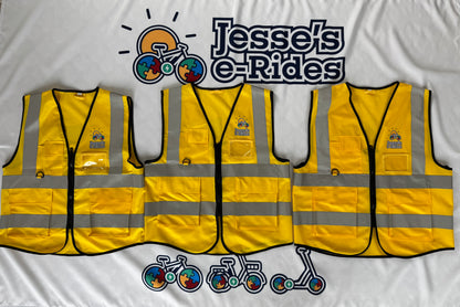 Jesse’s e-Rides Adult High-Visibility Safety Vest with “I Have Autism. Please be Patient.” Patch - Ride Bright, Stay Seen!