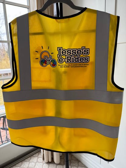 Jesse’s e-Rides Adult High-Visibility Safety Vest with “I Have Autism. Please be Patient.” Patch - Ride Bright, Stay Seen!