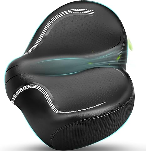 Gineoo Oversized Bike Seat – Extra Wide Comfort Saddle (With Nose or Noseless)