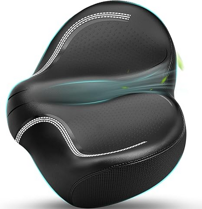 Gineoo Oversized Bike Seat – Extra Wide Comfort Saddle (With Nose or Noseless)