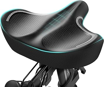 Gineoo Oversized Bike Seat – Extra Wide Comfort Saddle (With Nose or Noseless)