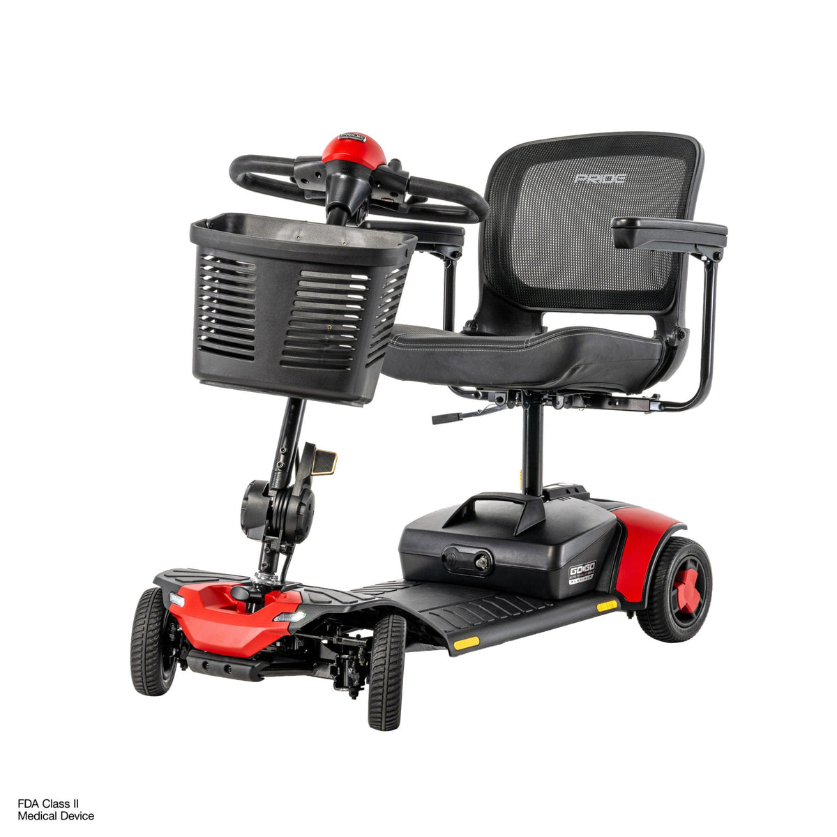 Pride Mobility Go Go Elite Traveller Gen 3 Platinum - Cardinal Red - Beauty Left
