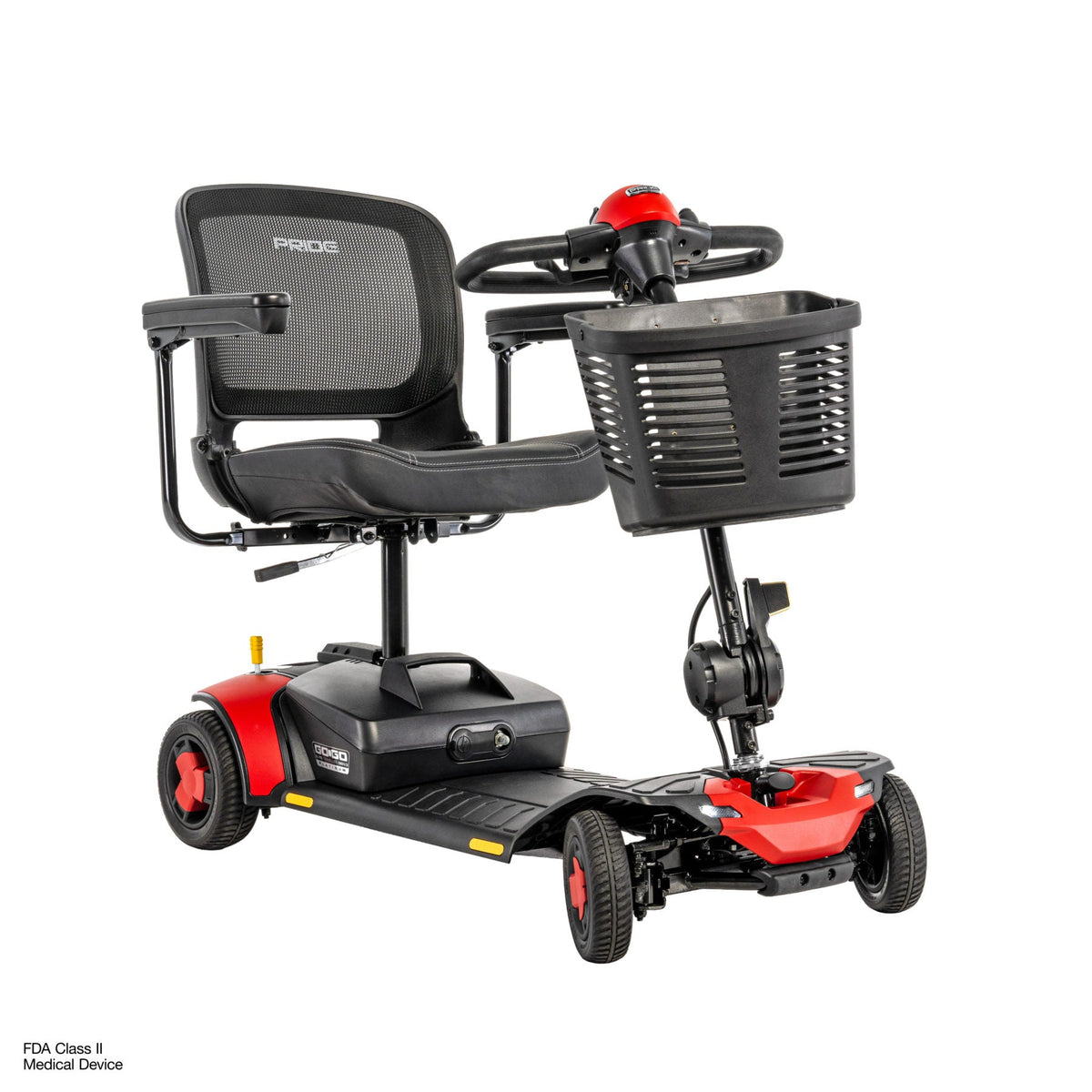 Pride Mobility Go Go Elite Traveller Gen 3 Platinum - Cardinal Red - Beauty Right