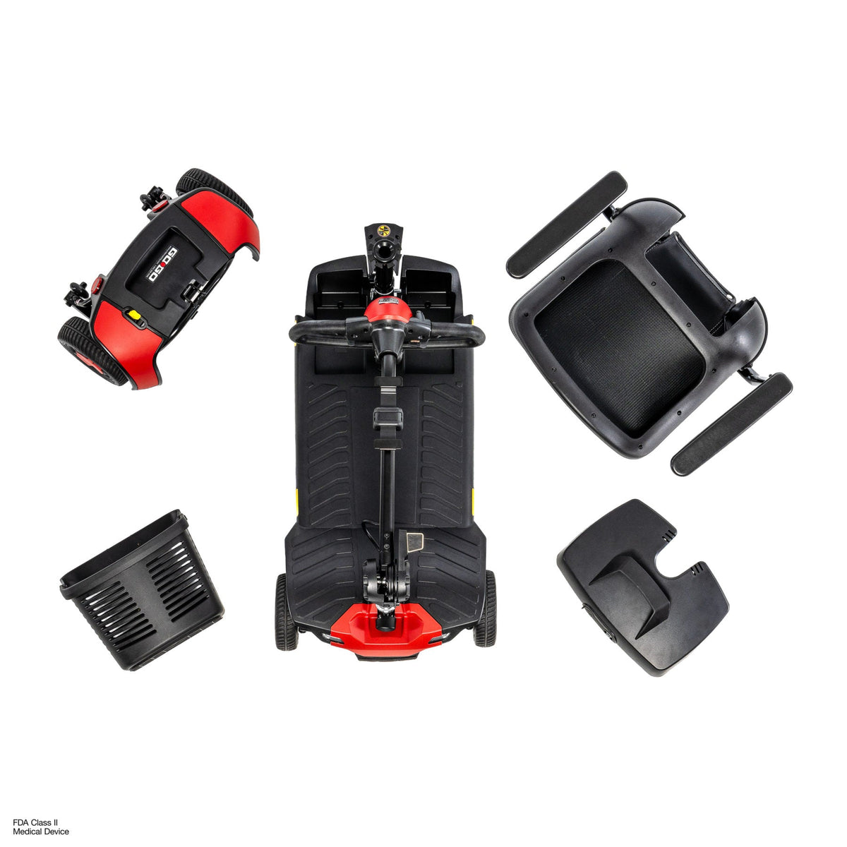 Pride Mobility Go Go Elite Traveller Gen 3 Platinum - Cardinal Red - Disassembly