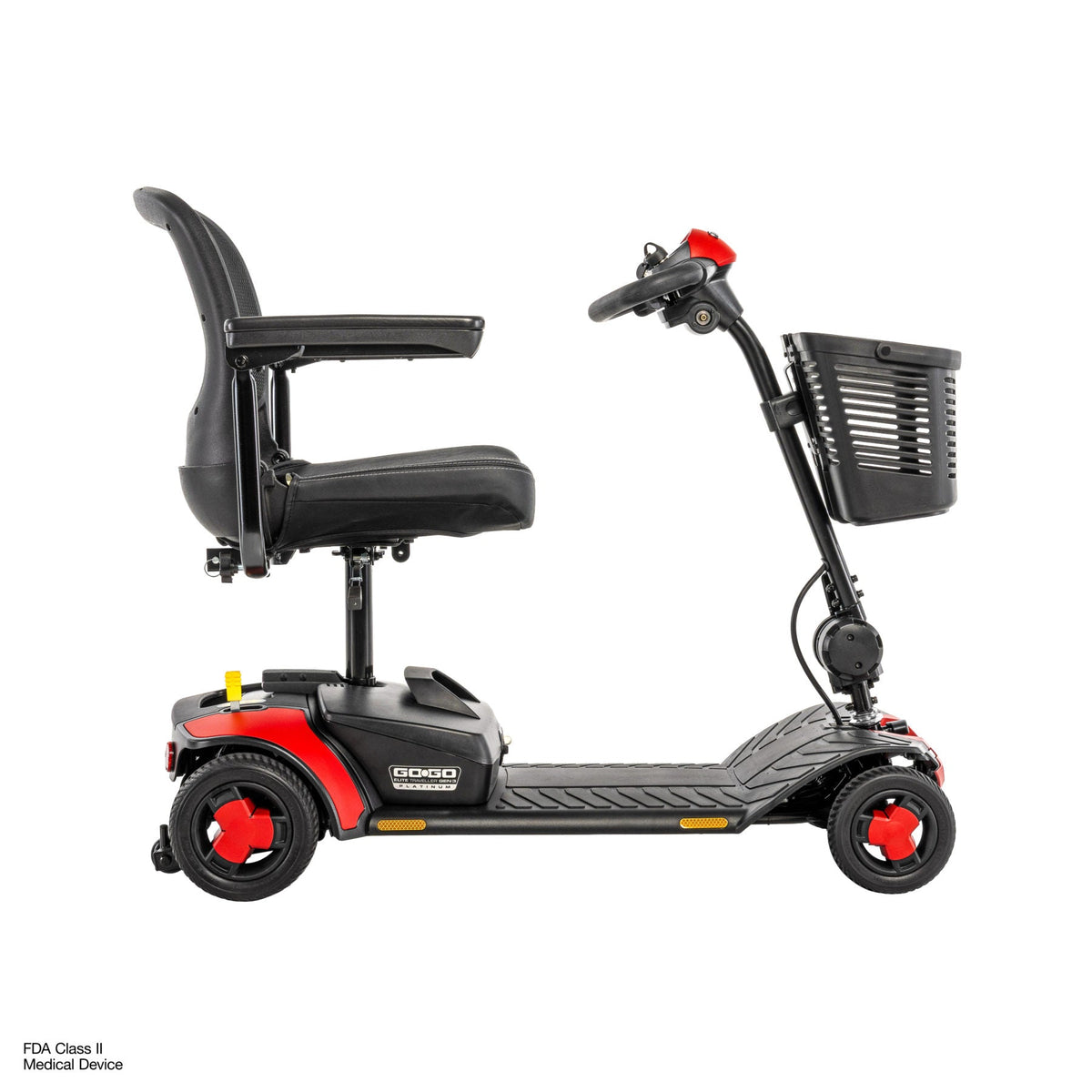 Pride Mobility Go Go Elite Traveller Gen 3 Platinum - Cardinal Red - Profile Right