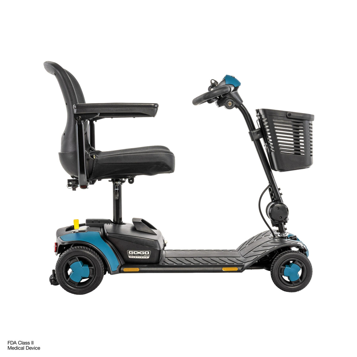 Pride Mobility Go Go Elite Traveller Gen 3 Platinum - Iceberg Blue - Profile Right