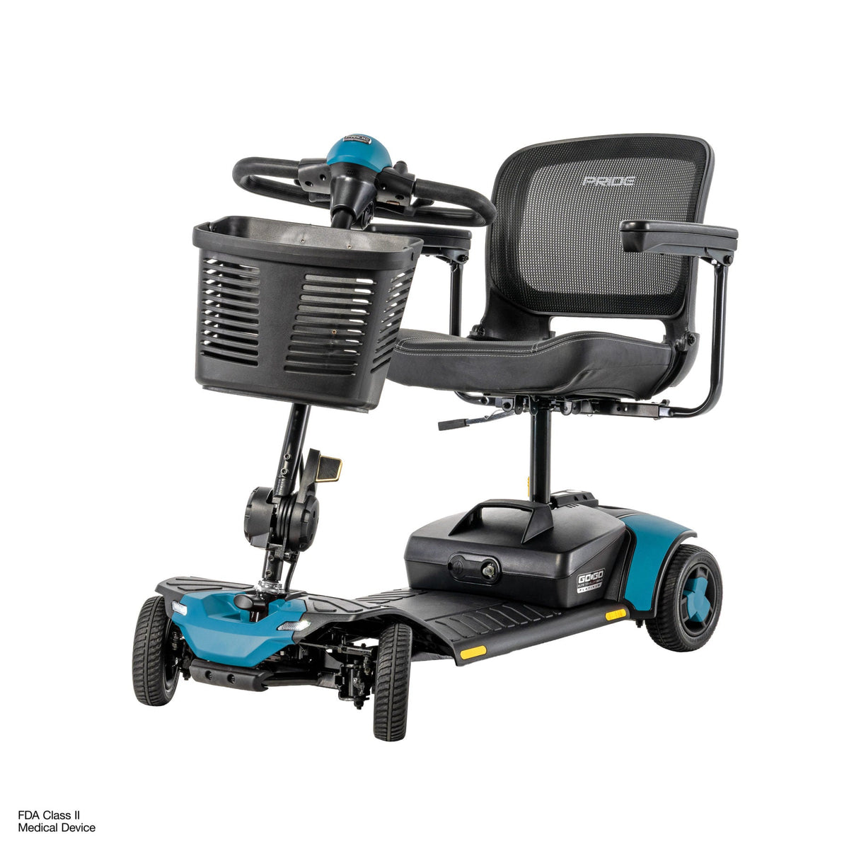 Pride Mobility Go Go Elite Traveller Gen 3 Platinum - Iceberg Blue - Beauty Left
