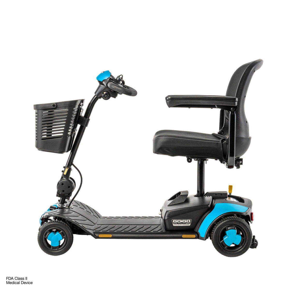 Pride Mobility Go Go Elite Traveller Gen 3 Platinum - Robin's Egg Blue - Profile Left