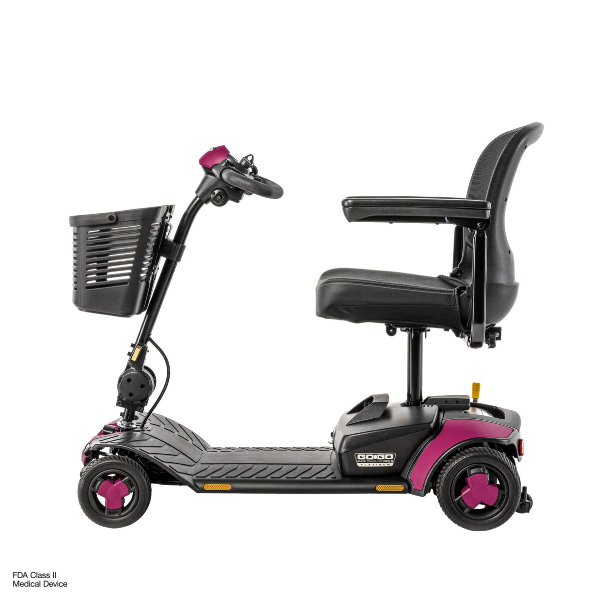 Pride Mobility Go Go Elite Traveller Gen 3 Platinum - Sugar Plum - Profile Left