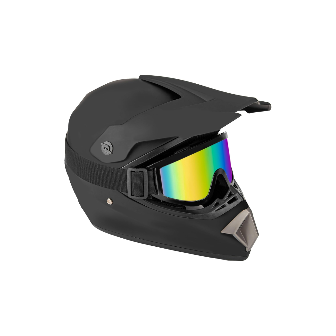 curryman motorcycle helmet CARTMAN Adult Dirt Bike Helmet – DOT Approved Full Face w/ Goggles, Gloves & Mask (Matte Black & Blue)