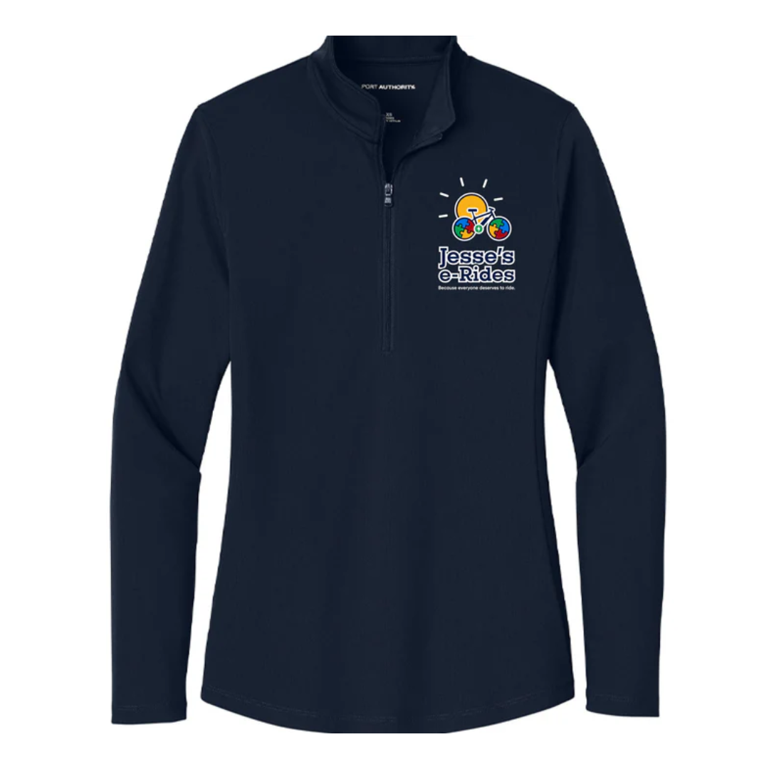 Jesse’s e-Rides Ladies Quarter-Zip Micro-Mesh Classic Logo