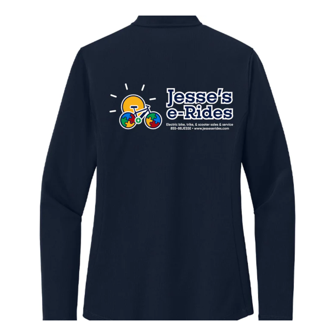 Jesse’s e-Rides Ladies Quarter-Zip Micro-Mesh Classic Logo