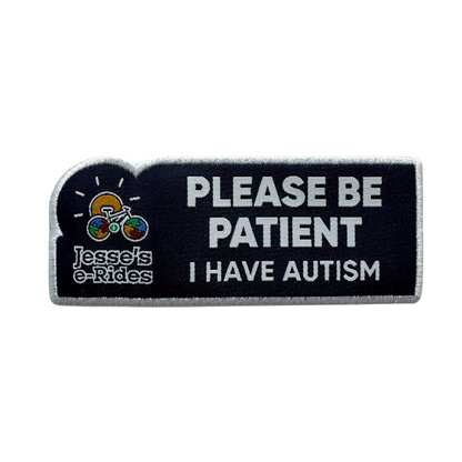 Jesse’s e-Rides Autism Awareness Iron-On Patch – "Please Be Patient"
