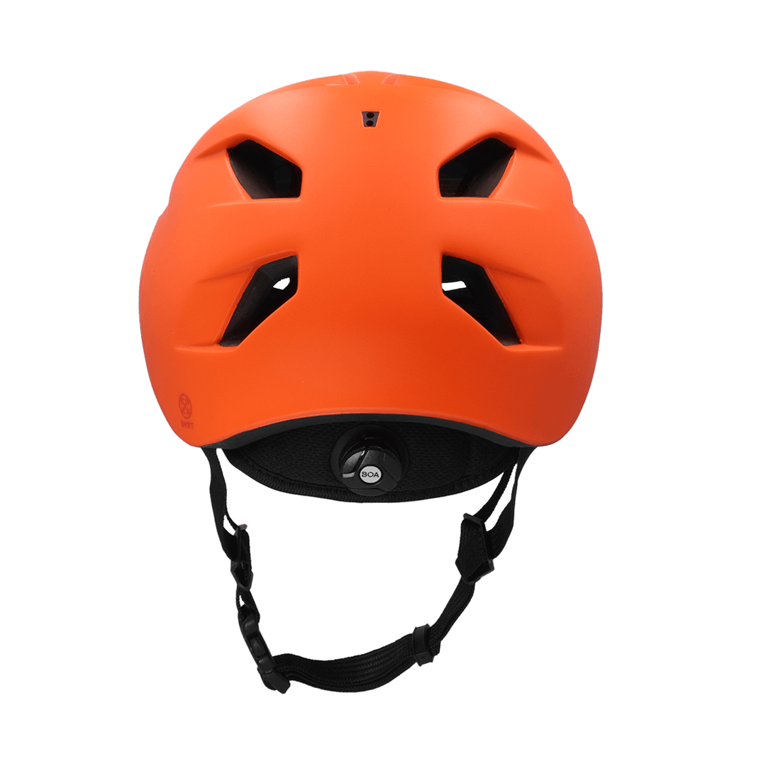 Bern Allston DVRT Bike Helmet in Matte Flame, rear view