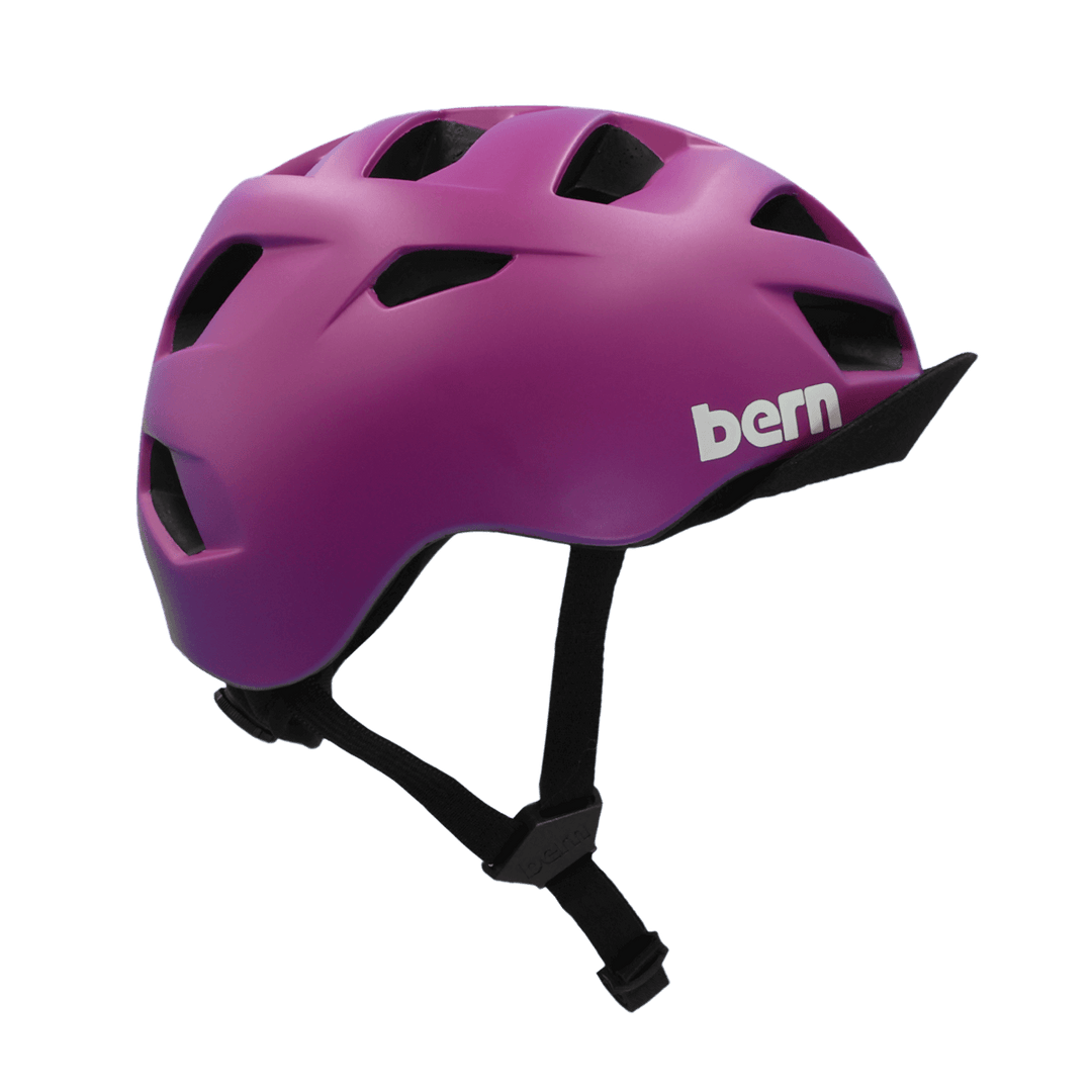 Bern Allston DVRT Bike Helmet in Matte Purple, side view