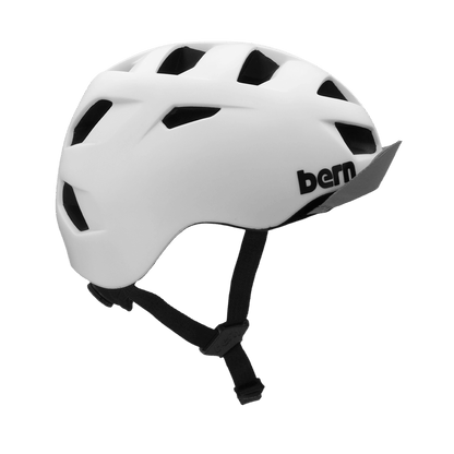 Bern Allston DVRT Bike Helmet in Satin White, side view
