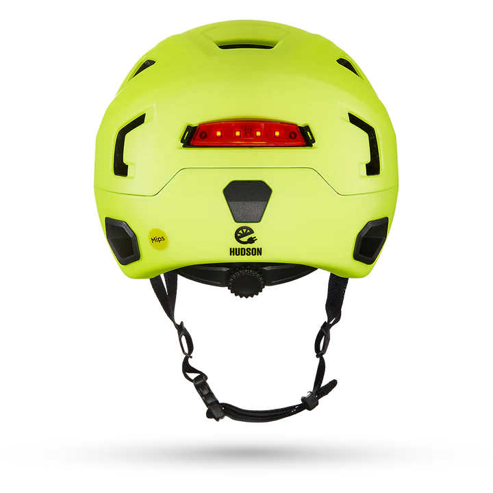 Bern Hudson MIPS bike helmet in Hi-Viz, rear view