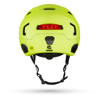 Bern Hudson MIPS bike helmet in Hi-Viz, rear view