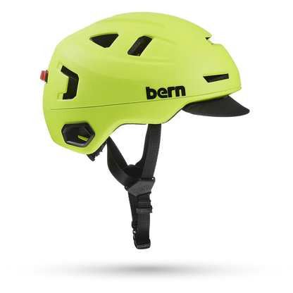 Bern Hudson MIPS bike helmet in Hi-Viz, side view