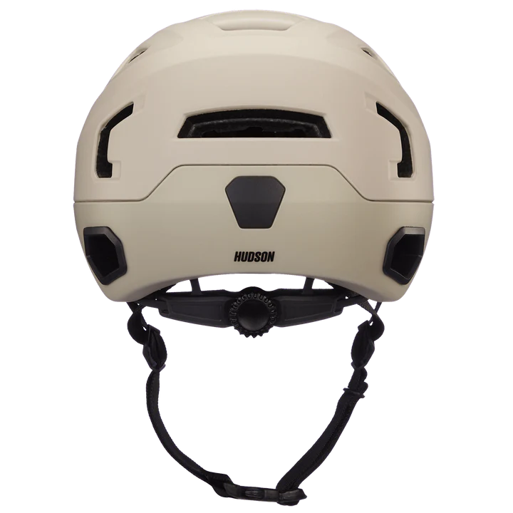 Bern Hudson MIPS bike helmet in Matte Sand, rear three-quarter view