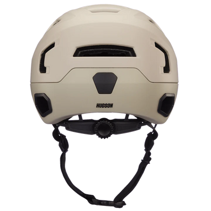 Bern Hudson MIPS bike helmet in Matte Sand, rear three-quarter view