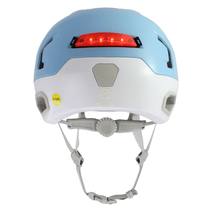 Bern Hudson MIPS bike helmet in Satin Pool White, rear view