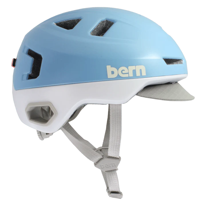 Bern Hudson MIPS bike helmet in Satin Pool White, side view