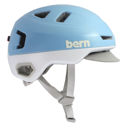 Bern Hudson MIPS bike helmet in Satin Pool White, side view