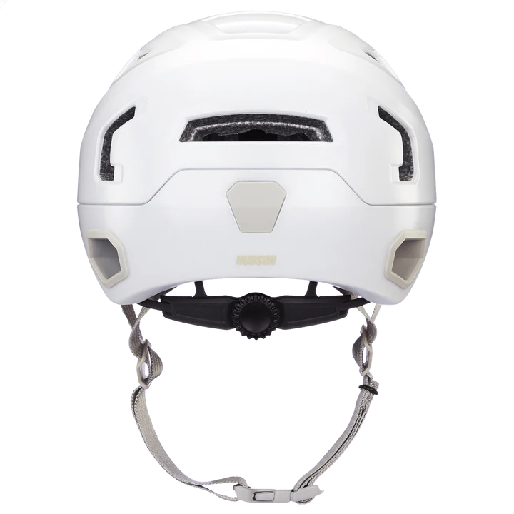 Bern Hudson MIPS bike helmet in Satin White, rear view