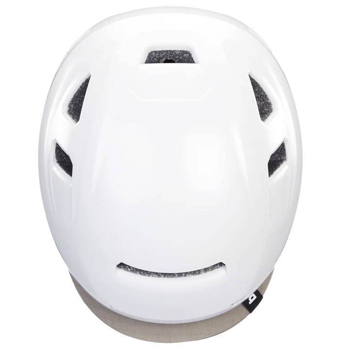 Bern Hudson MIPS bike helmet in Satin White, top view