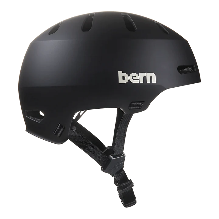Bern Macon 2.0 Jr. DVRT Bike Helmet in Matte Black, rear view
