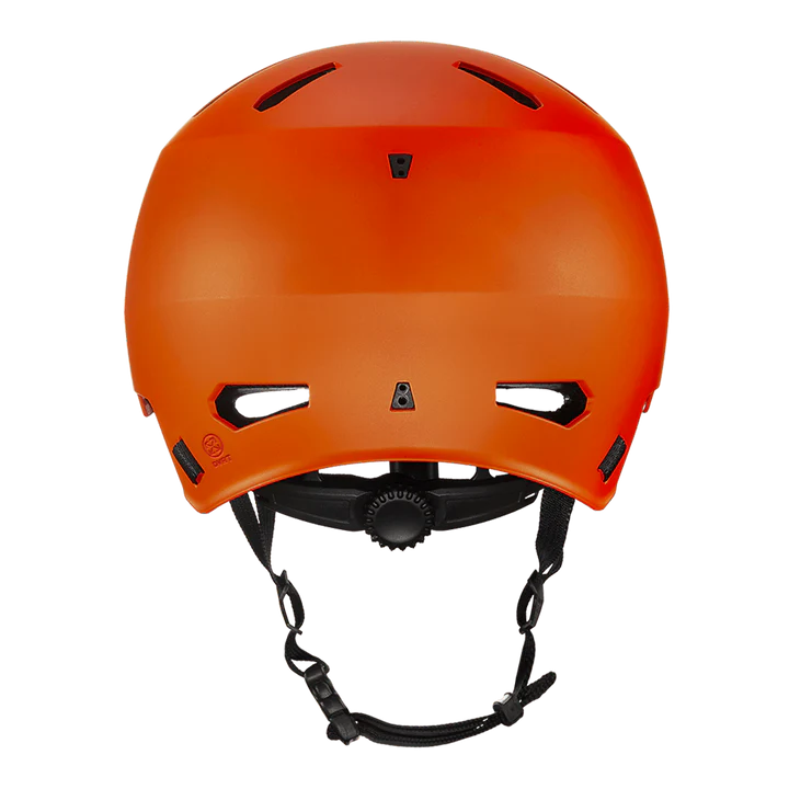 Bern Macon 2.0 Jr. DVRT Bike Helmet in Matte Flame, rear view