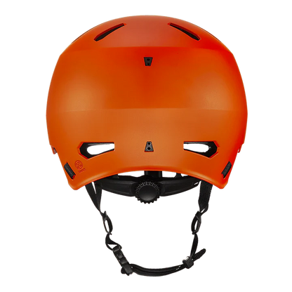 Bern Macon 2.0 Jr. DVRT Bike Helmet in Matte Flame, rear view